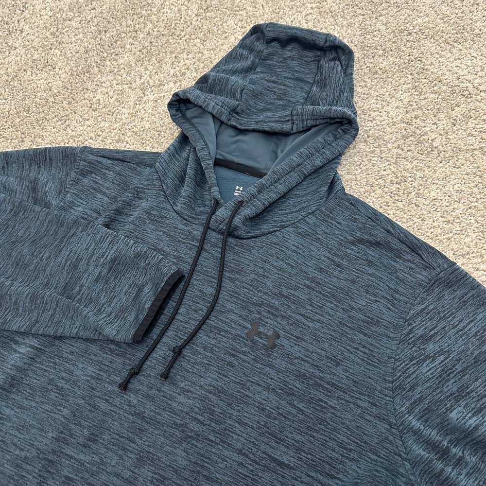 Under Armour Hoodie XXL Blue ColdGear Space Dye Loose Fit Sweatshirt 1357087